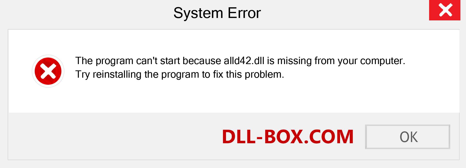  alld42.dll file is missing?. Download for Windows 7, 8, 10 - Fix  alld42 dll Missing Error on Windows, photos, images