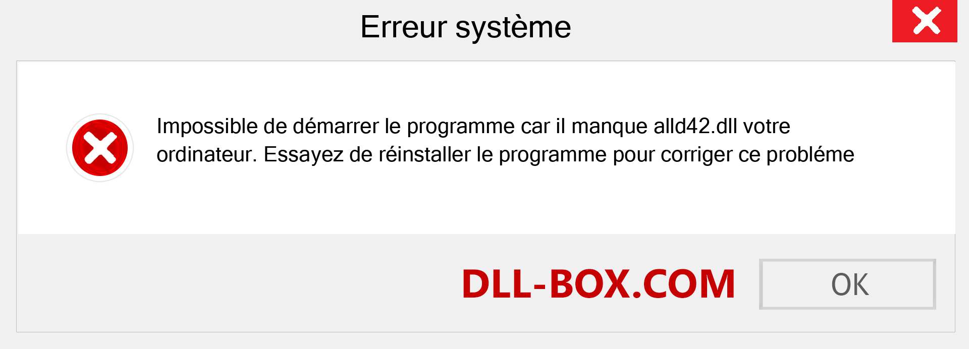Le fichier alld42.dll est manquant ?. Télécharger pour Windows 7, 8, 10 - Correction de l'erreur manquante alld42 dll sur Windows, photos, images